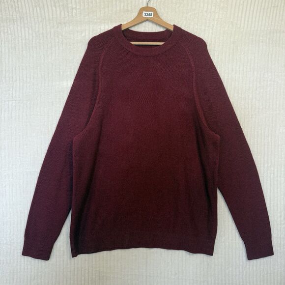 Lululemon Textured Knit Crewneck Sweater Maroon Dark Red Size XL - Picture 10 of 12